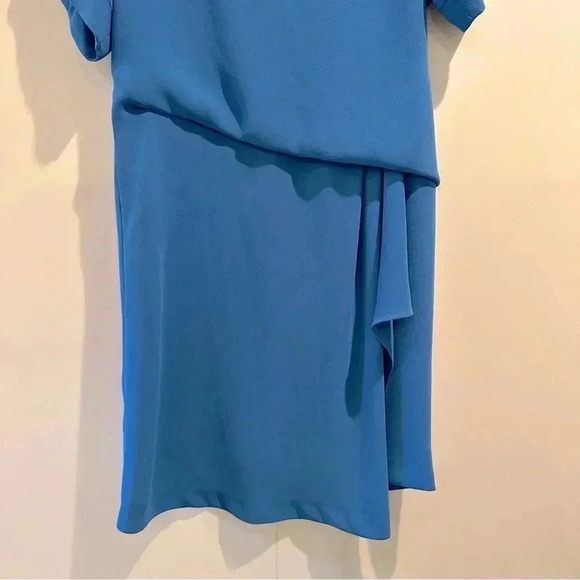 Gerard Darel Paris “Rimini” Crepe Asymmetrical Drape Dress Blue EU 40/US 10 EUC‌ - Picture 8 of 13